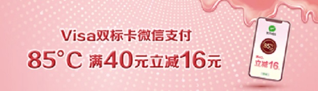 建行龙卡信用卡Visa双标卡85°C满40元立减16元