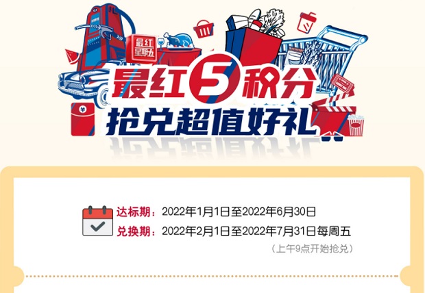 交通银行信用卡最红5积分抢兑超值好礼