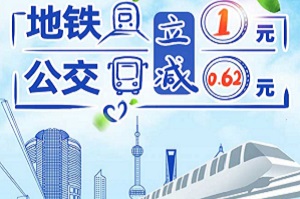 上海银行信用卡云闪付地铁立减1元公交立减0.62元